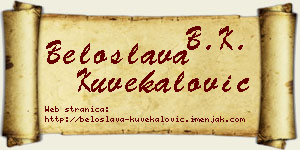 Beloslava Kuvekalović vizit kartica
